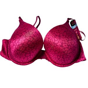 Maidenform Love the Lift Natural Boost Bra Orchid Animal Pink Leopard 38D NWT